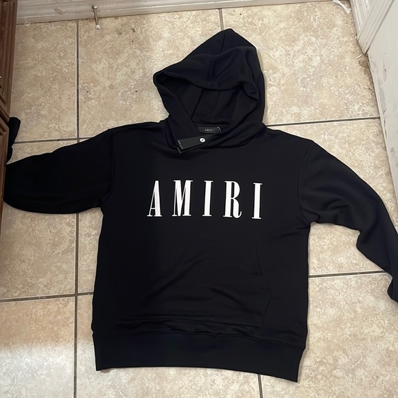 HEAVYWEIGHT BRUSHED TERRY HOODIEAMIRI LOGO PRINTED AT FRONT